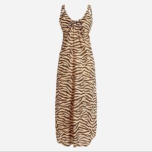 J. Crew Swingy Organic Cotton-voile Beach Dress Zebra Stripe Sleeveless Pullover